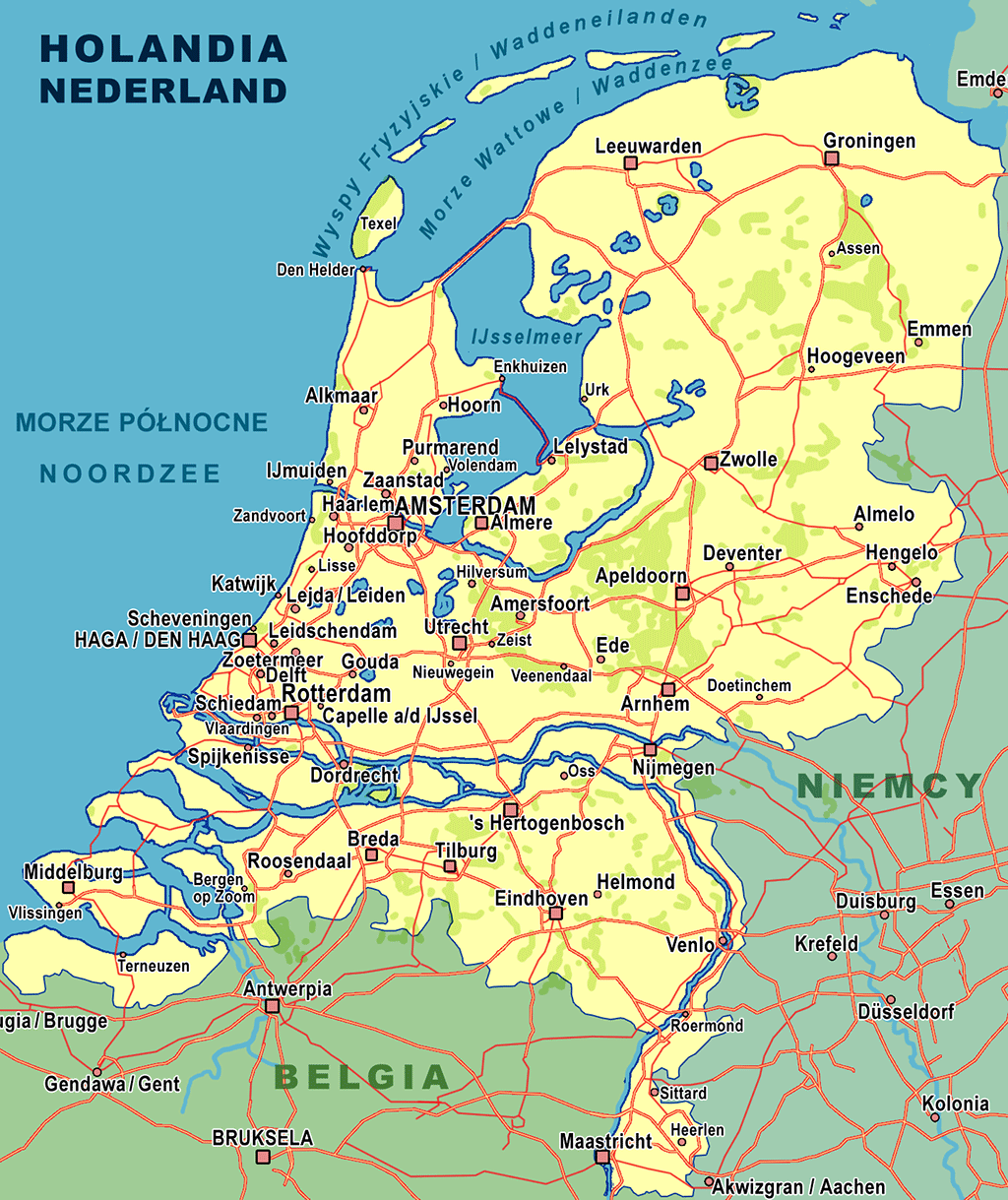 mapa Holandii