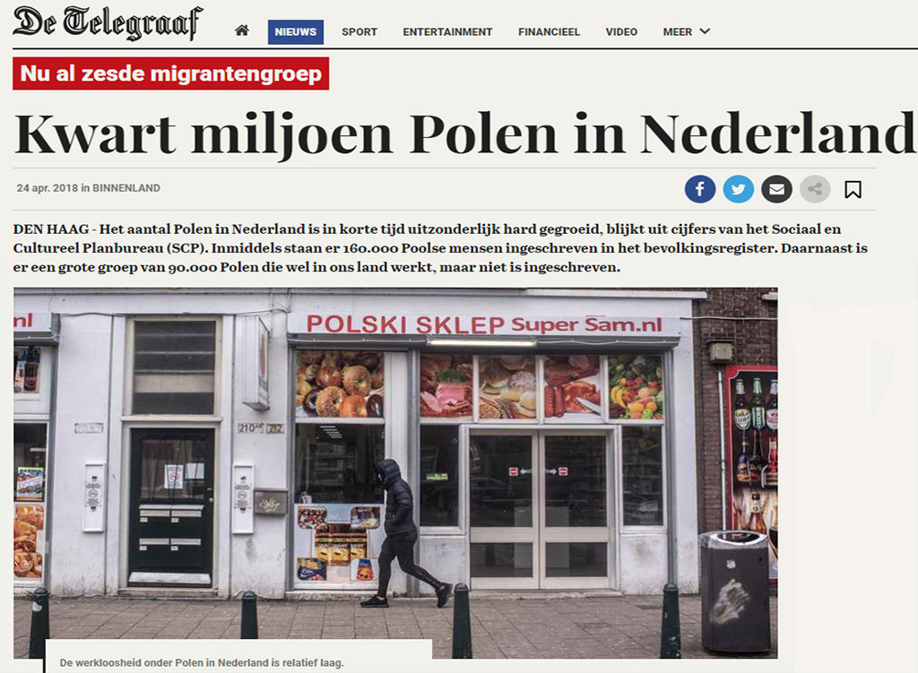 ćwierć miliona Polaków w Holandiii