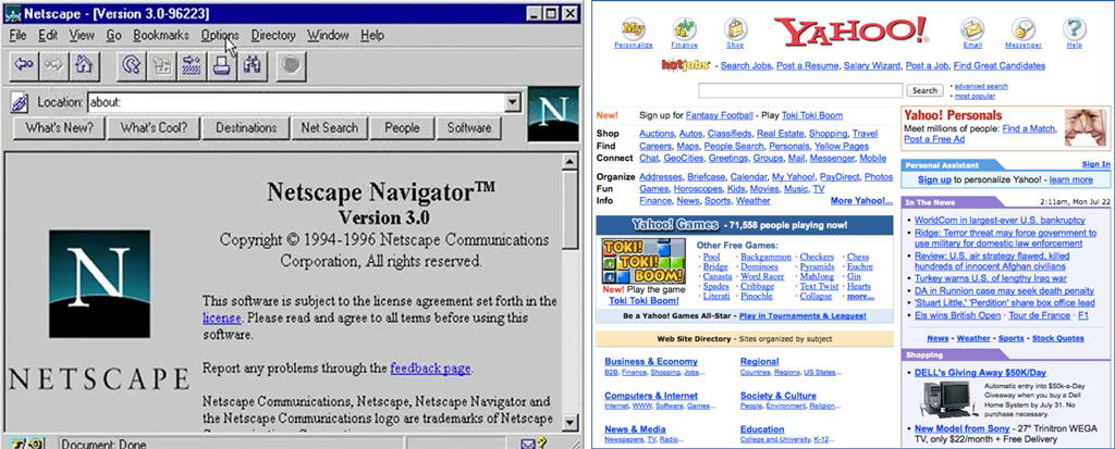 przeglądarka Netescape i portal Yahoo