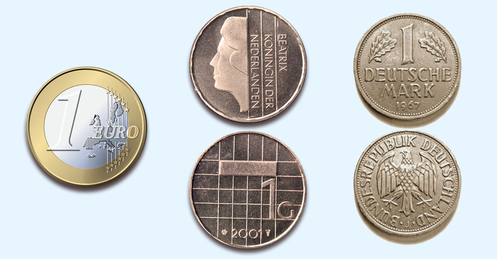 euro, gulden, marka