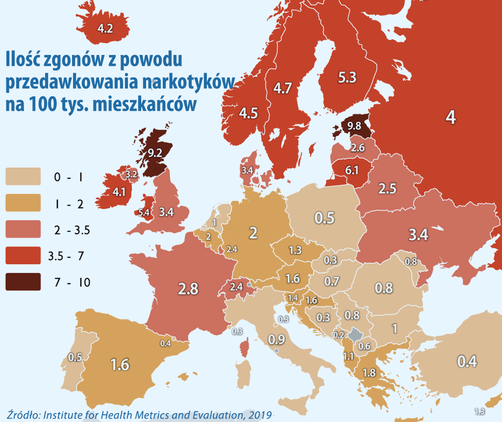 Zgony z powodu narkotyków