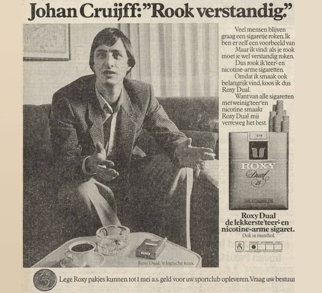 reklama papierosów Cruijff