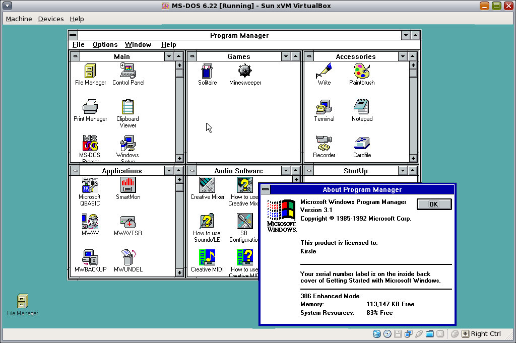 Pierwsze Windows 3.1 z 1993 r.