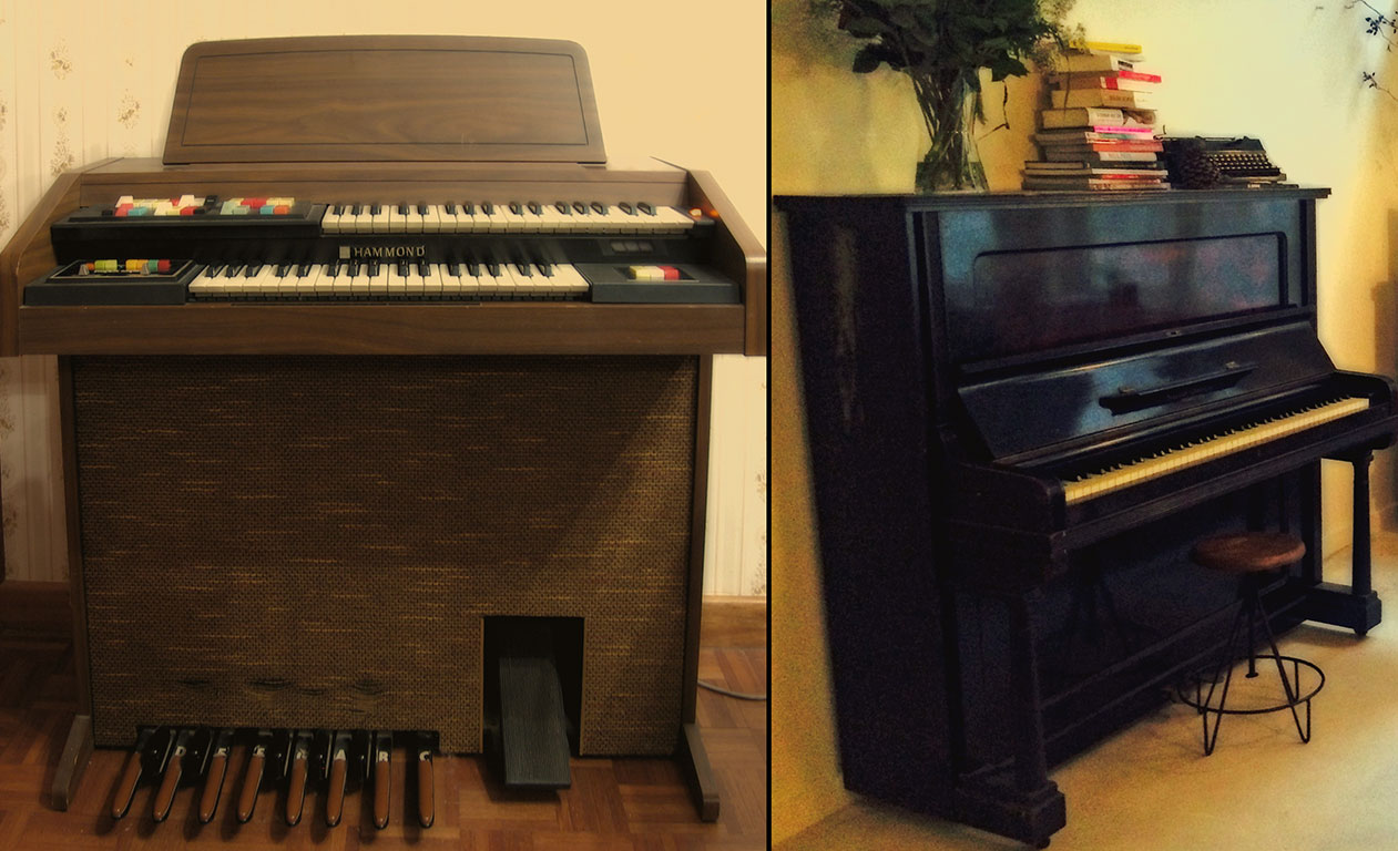 organy Hammonda lub pianino