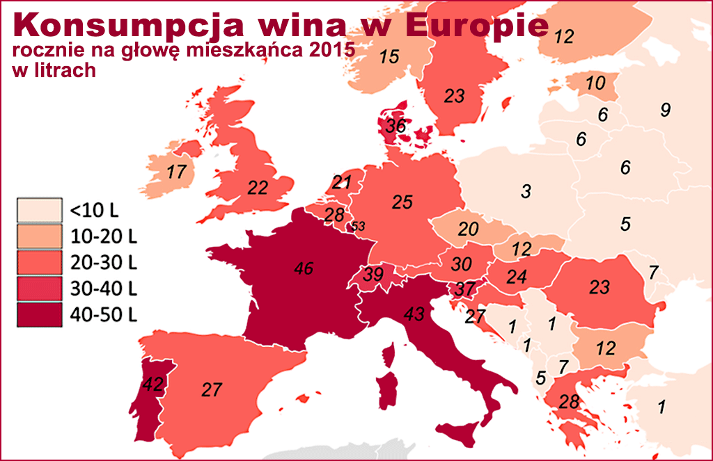 konsumpcja wina w Europie