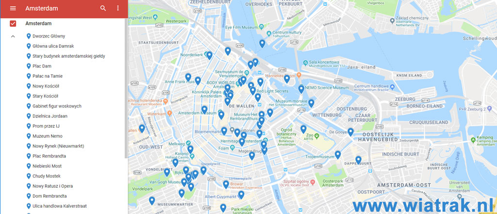 Wiatrakowa mapa atrakcji turystycznych