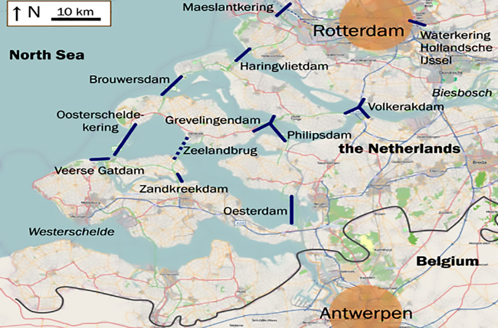 wszystkie tamy holenderskiego Planu Delta