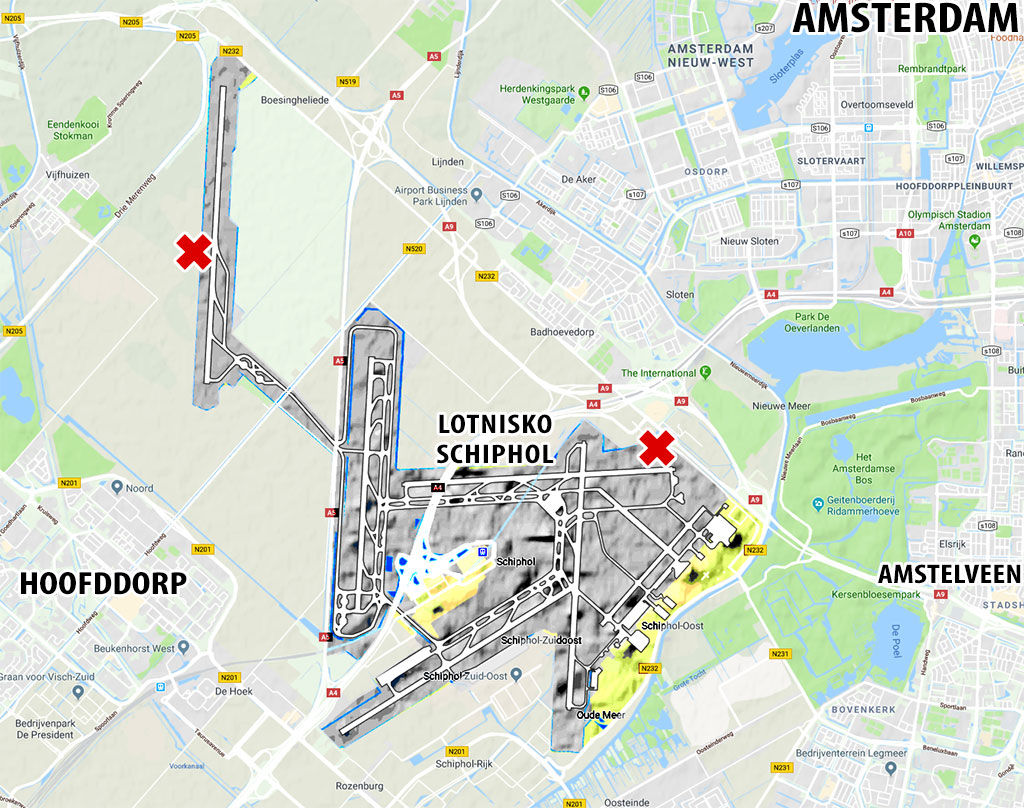 obserwacja samolotów na lotnisku Schiphol w Holandii