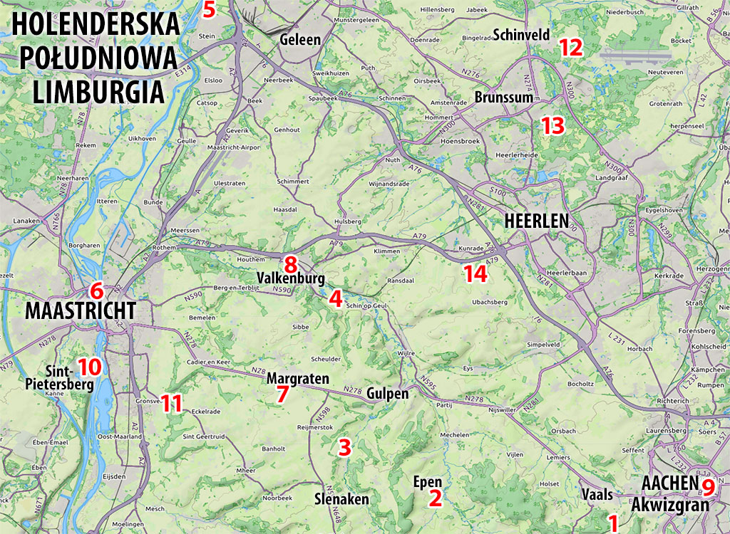 mapa południowej Limburgii