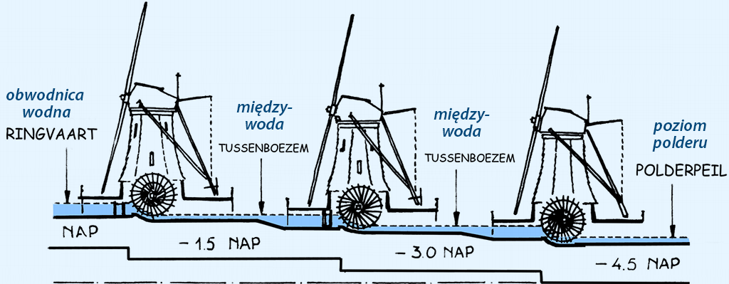 wiatraki pompują wodę