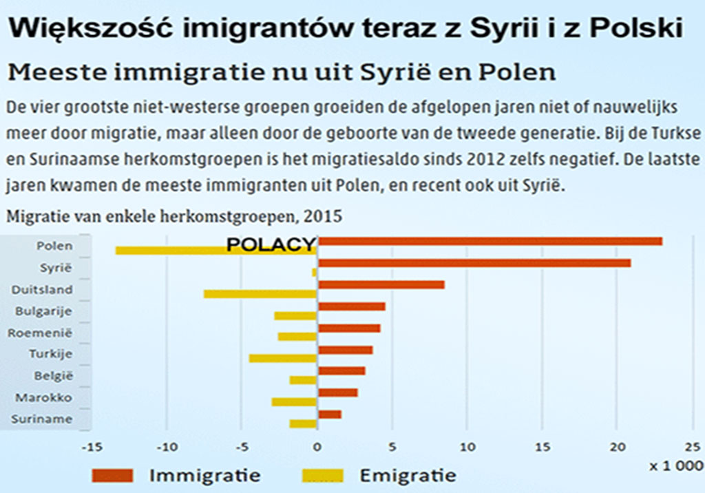 Najwięcej imigrantów przybyło do Holandii z Polski