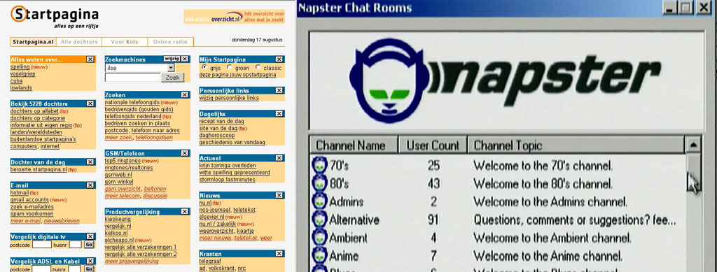 Holenderska strona startowa i Napster