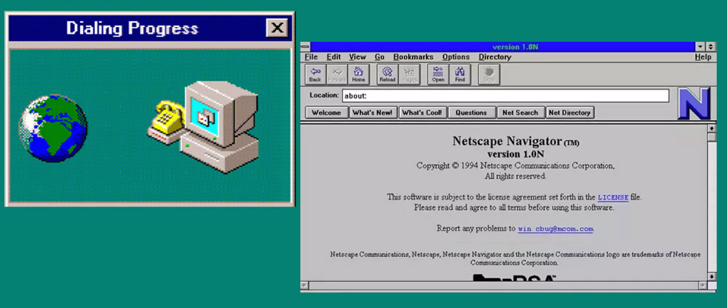 Połączenie z internetem modem 1998