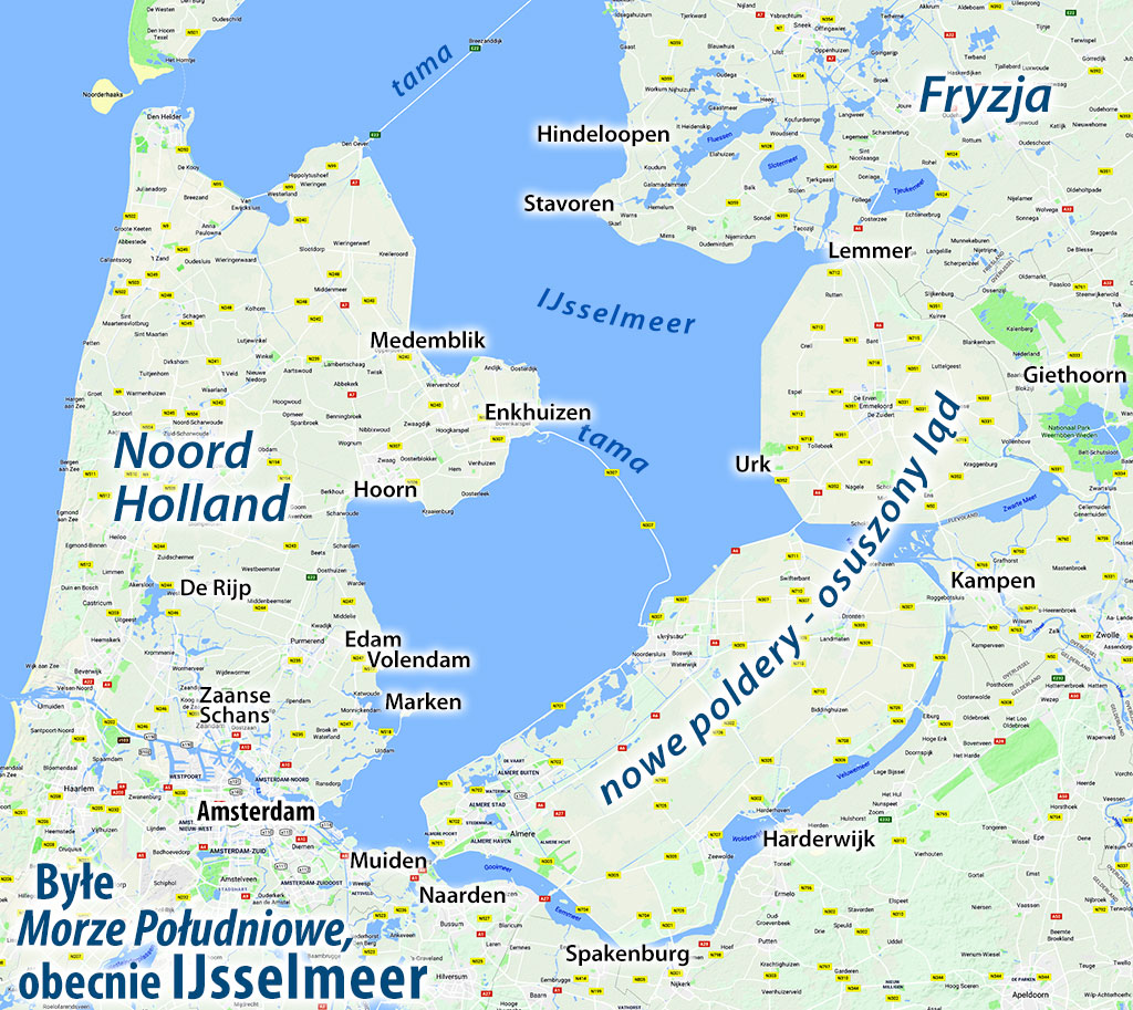 Mapa atrakcji turystycznych Holandii