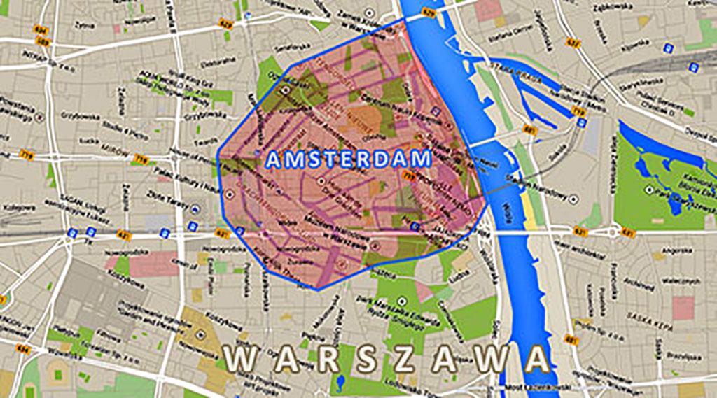 Plan Warszawy i Amsterdamu