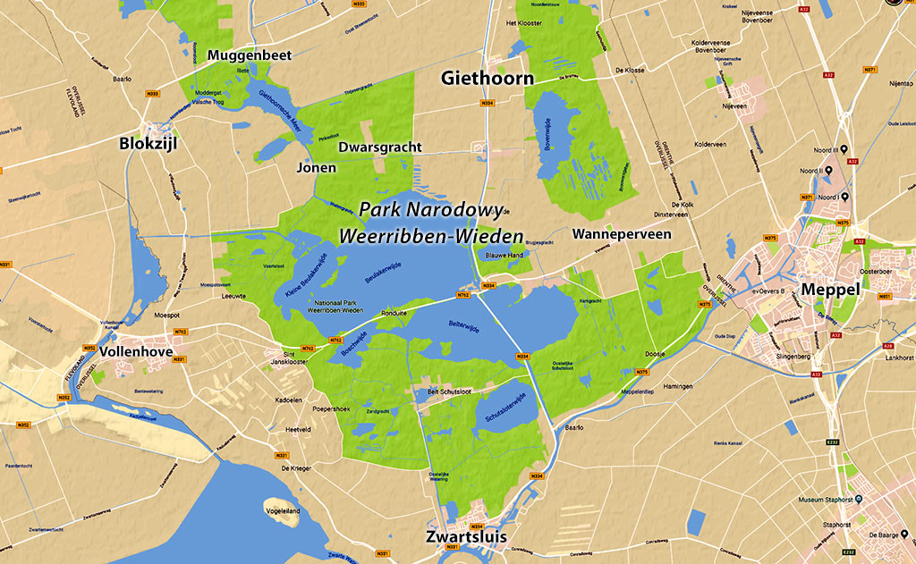 mapa wieś na wodzie Giethoorn