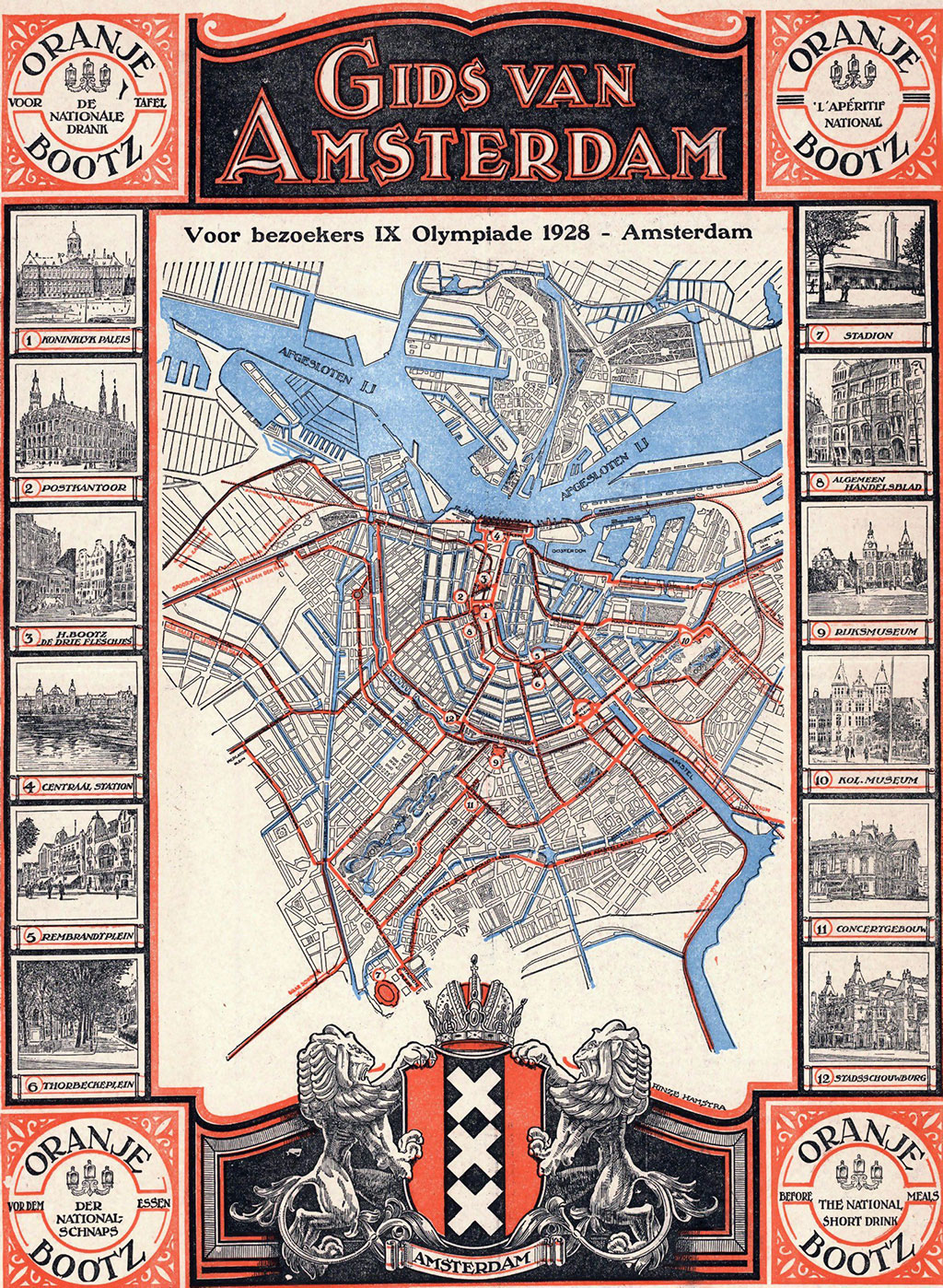 Mapa turystyczna Amsterdam