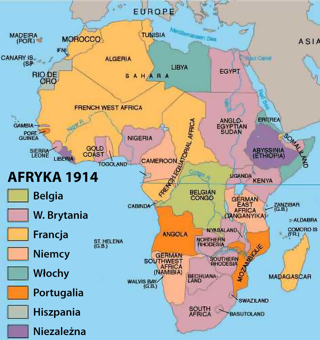 Podział Afryki w 1914 r.