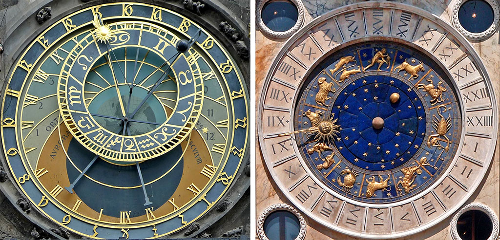 zegar w Pradze i Wenecji