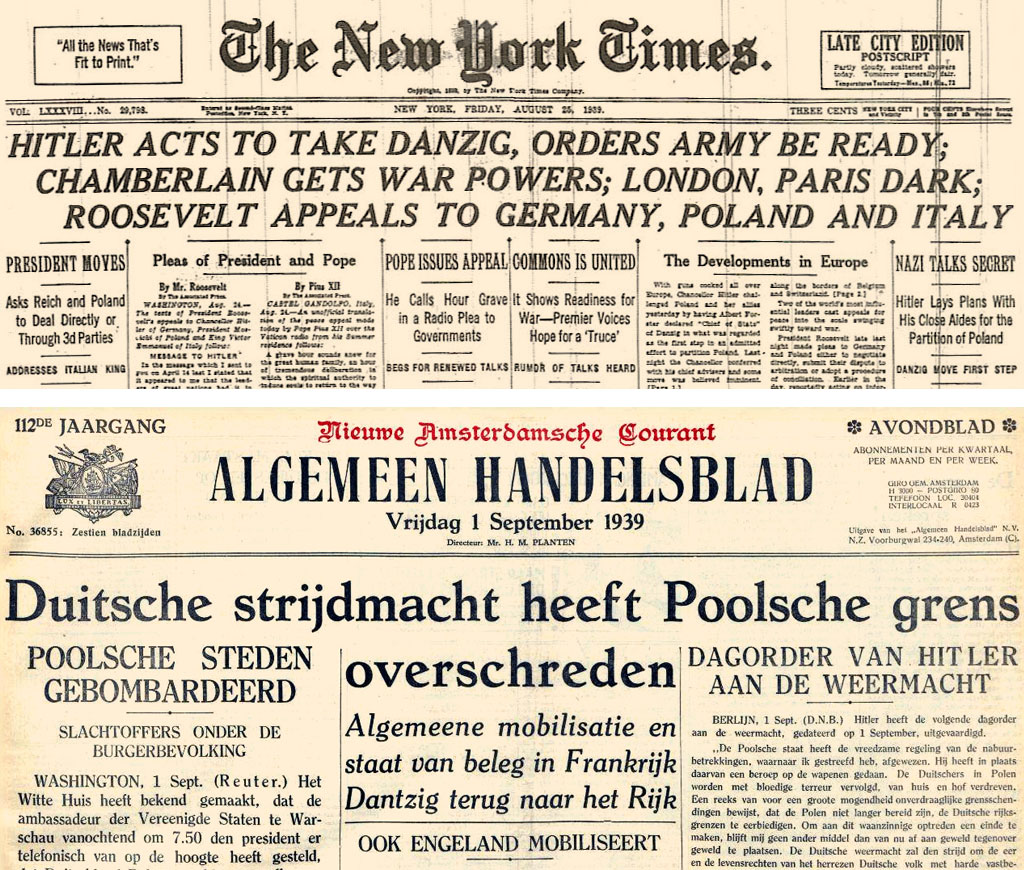 gazety z początku wojny