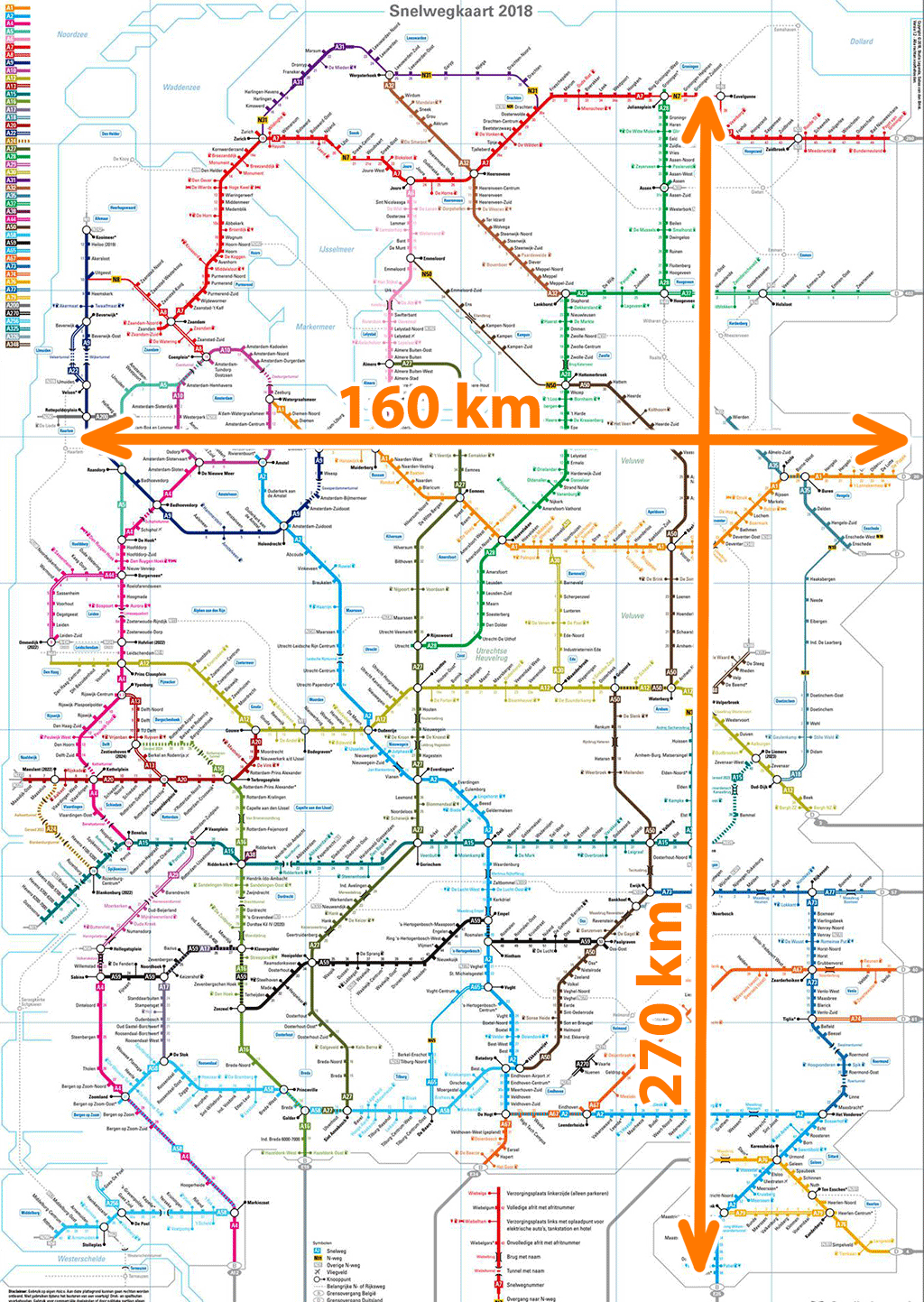 schemat autostrad Holandii