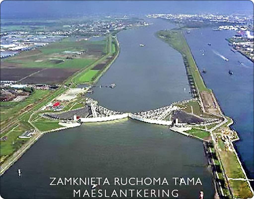 Zamknięta zapora na drodze do Rotterdamu