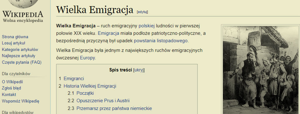 wielka emigracja Polaków