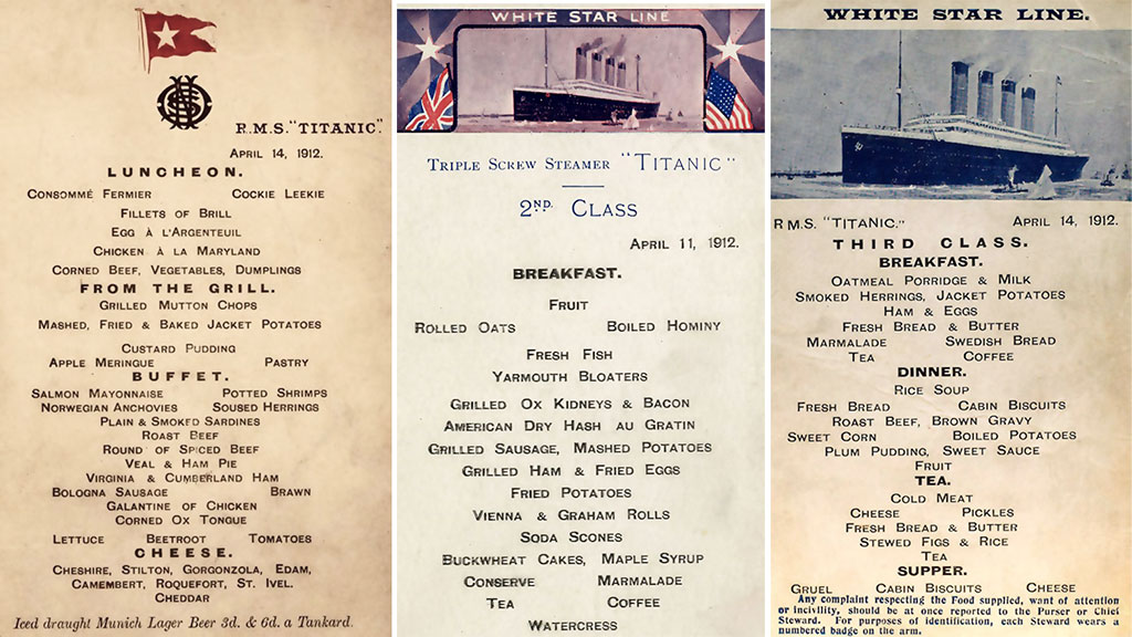 Menu, kart dań RMS Titanic