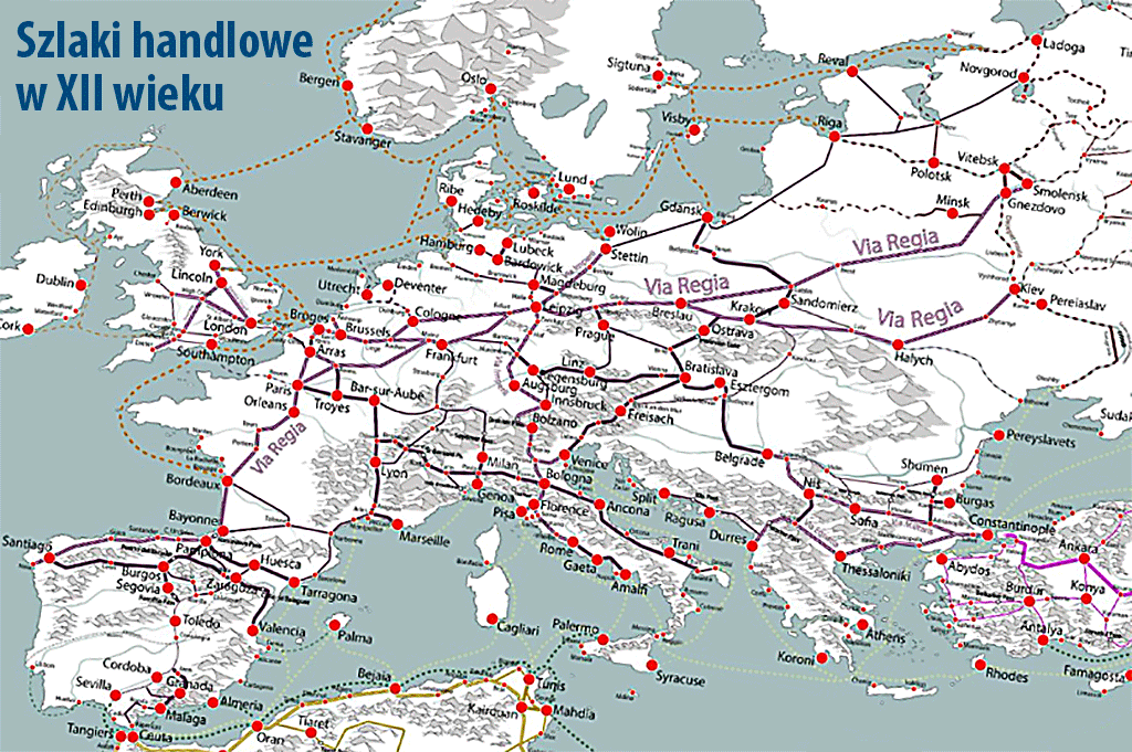 Szlaki handlowe w Europie XII wieku