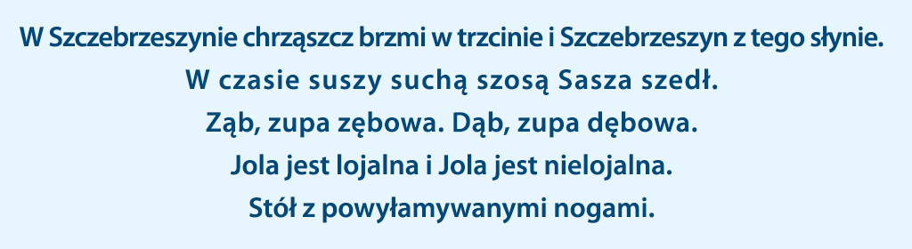 polskie łamańce językowe