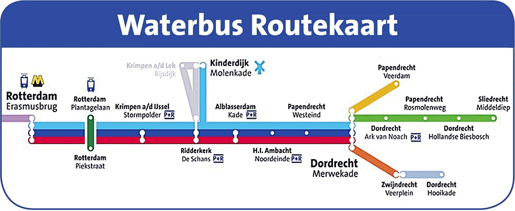 trasa wodnego autobusu w Holandii