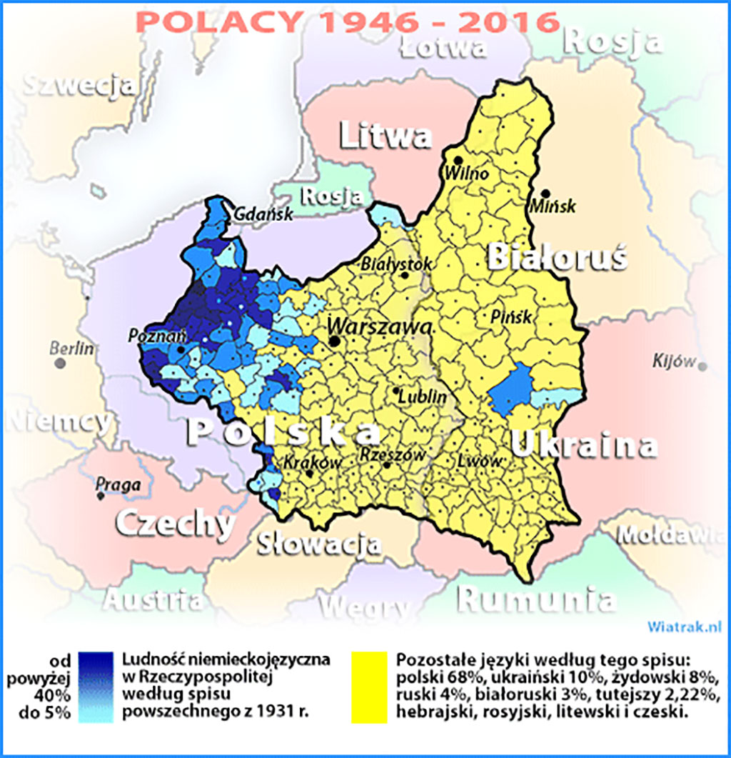 Mapa Polski 1939-2021