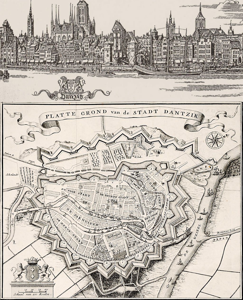 Plan Gdańska z XVII wieku