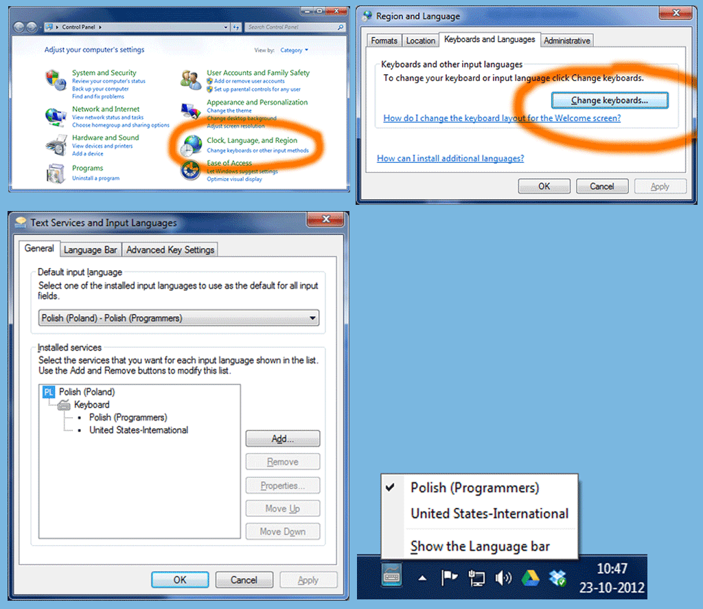 polska klawiatura w Windows XP