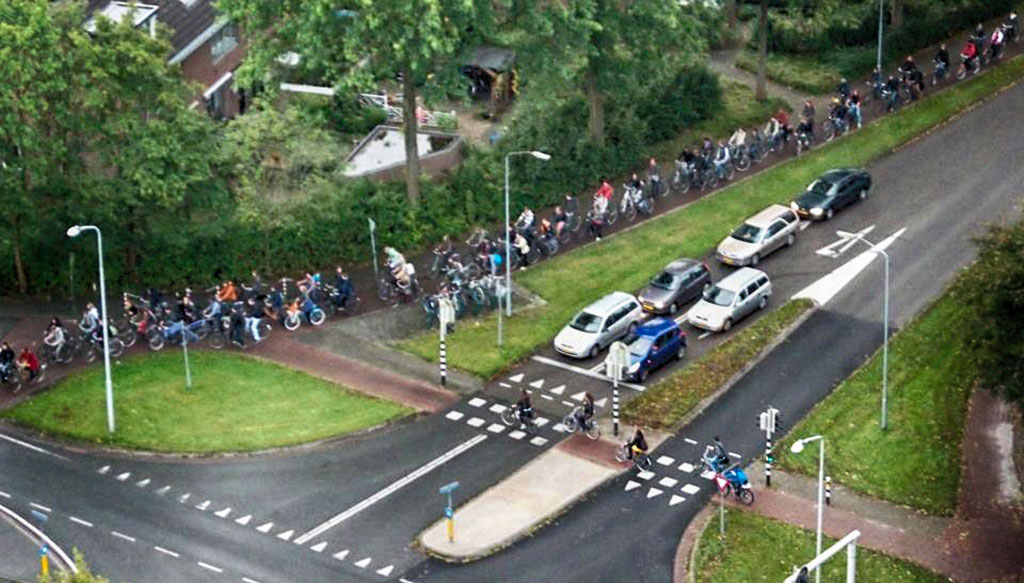 rowerowy korek w Holandii