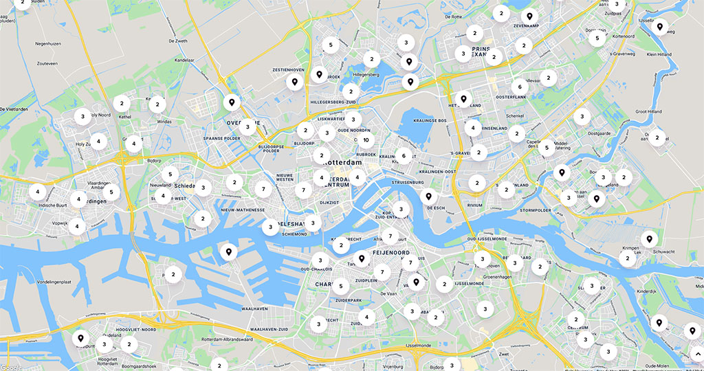 Mapa szkół w Rotterdamie