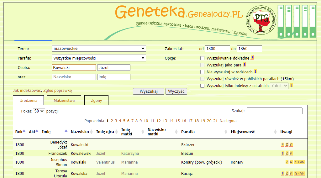 archiwum genealogiczne Polski