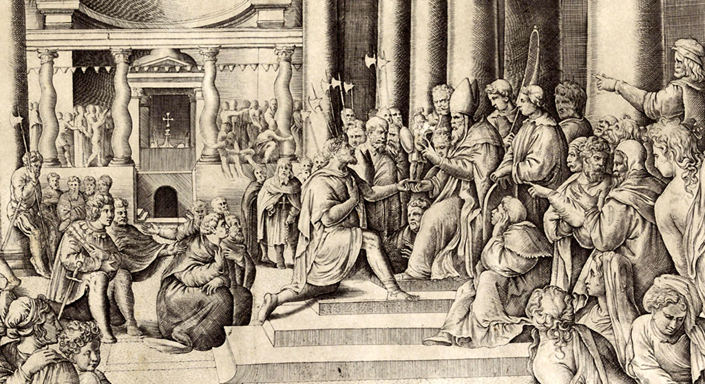 Cesarz Konstantyn I przekazuje Rzym