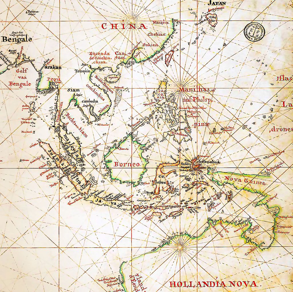 Azja na mapie z XVII wieku