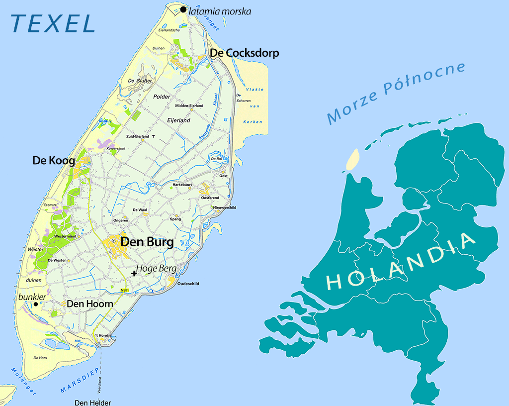 Holenderska wyspa Texel na Morzu Wattowym