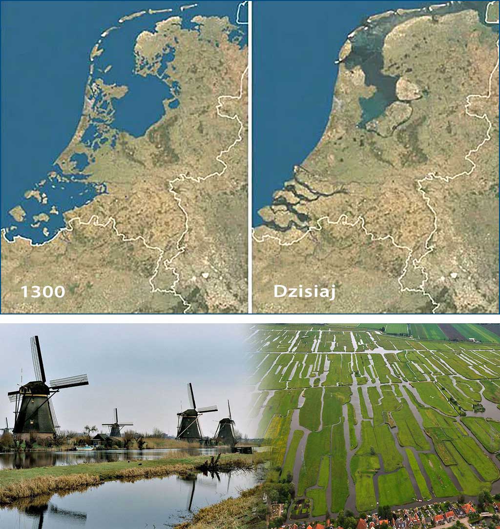 Holandia osuszana, pierwszy polder w świecie