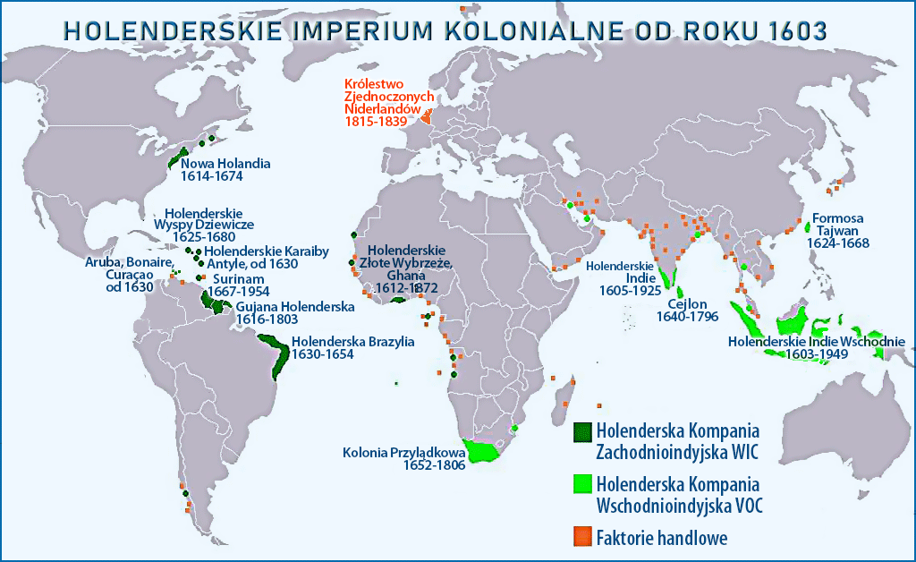 Holenderskie Imperium Kolonialne od 1603 r.